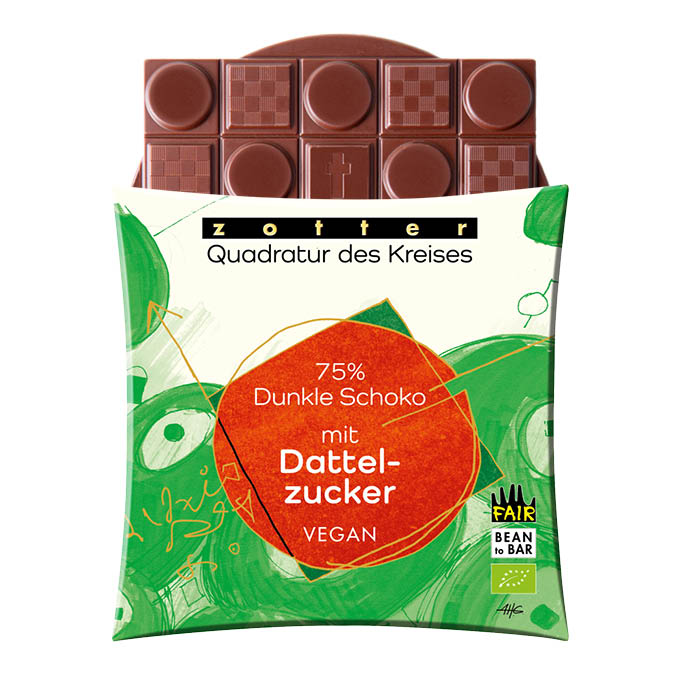 QDK - 75% Dunkle Schoko mit Dattelzucker, VEGAN