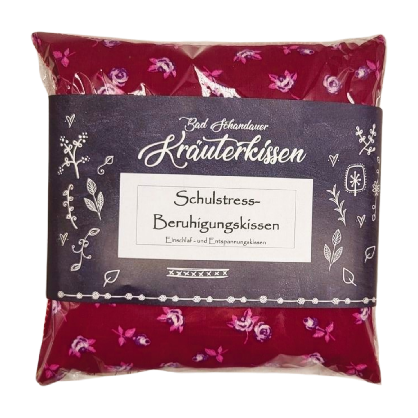 Schulstress - Beruhigungskissen, weinrot
