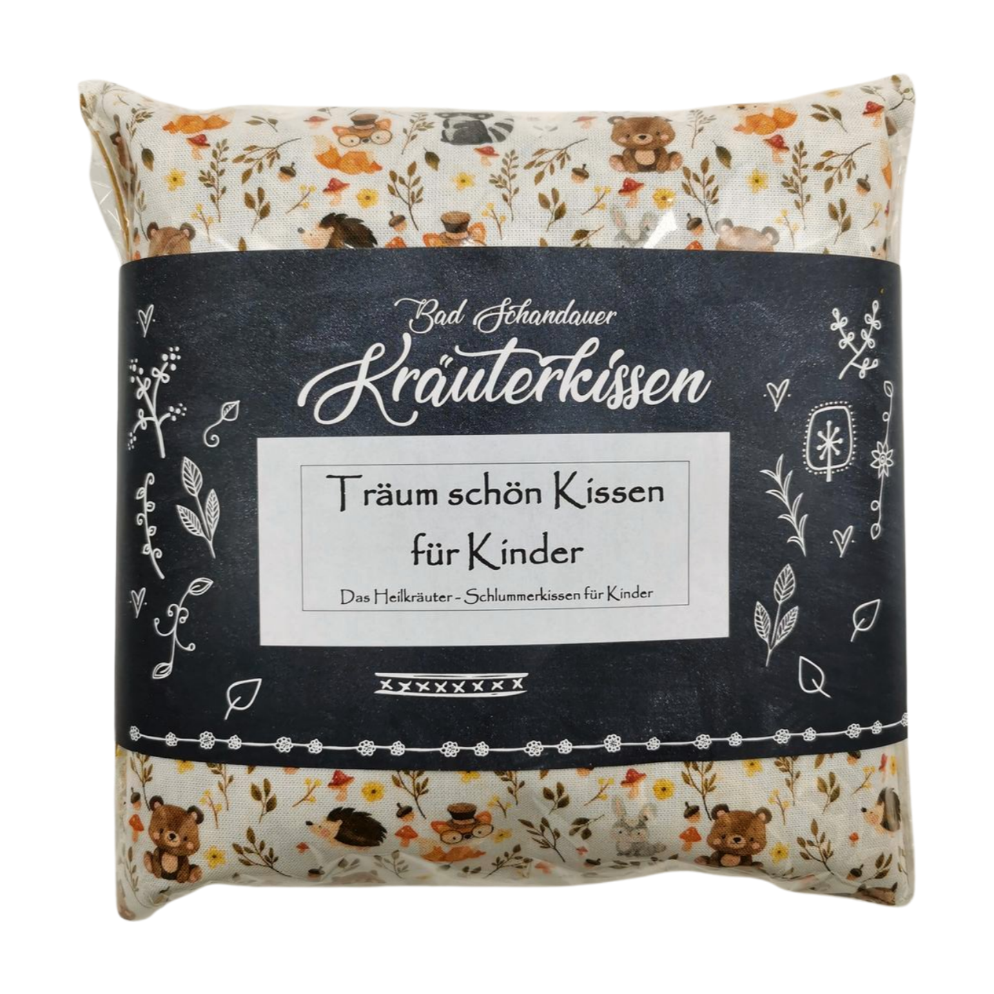 Träum schön Kissen für Kinder - Teddy mit Waldtieren