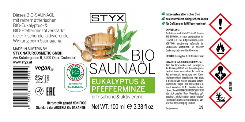 BIO Saunaöl Eukalyptus & Pfefferminze 100ml