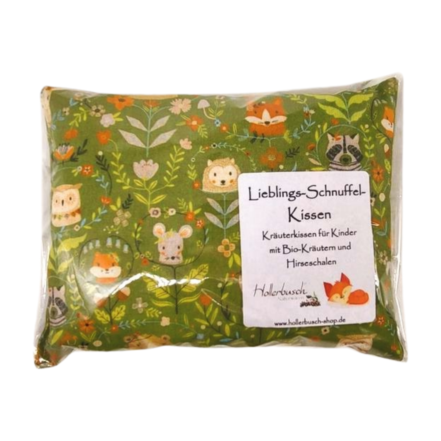 Lieblings Schnuffel Kissen, Waldtiere grün
