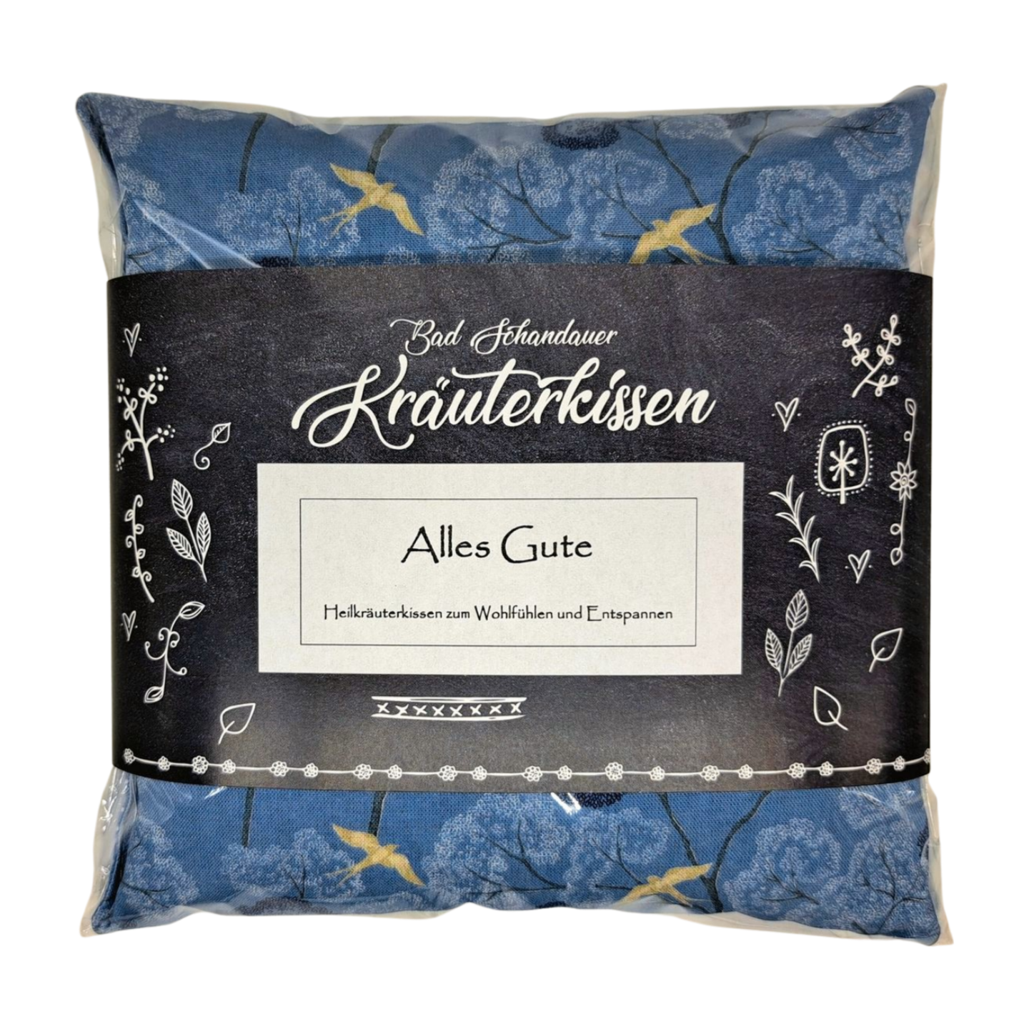 Alles Gute - Heilkräuterkissen, blau